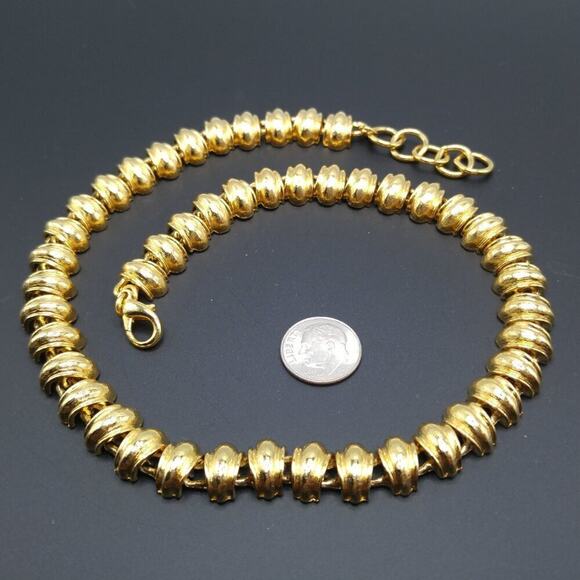 Vintage Gold Tone Link Necklace, 18 Inches, 1990s - Picture 6 of 9